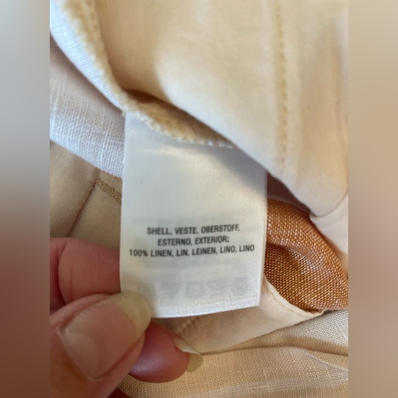 Anthropologie Ettiawa linen wide leg orange and white pants NWOT size 2 - Picture 9 of 9